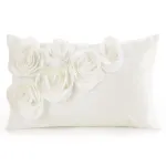 Dekoratiivpadjap&uuml;&uuml;r Flores JA194-01, valge v., 30 cm x 50 cm