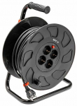 Pikendusjuhe trumlil GTV, AE-SBEBEN-50, 3 x 1,5 mm&sup2;, 50 m, IP20, 4 pesa