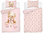 Laste voodipesukomplekt Teddy Bear PPG-154, roosa v./pruunikas v., 100 x 135 cm