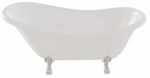 Vann, teisaldatav Besco Otylia, 160 cm x 77 cm x 69.5 cm, ovaalne, valge/kroom