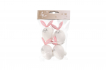 Dekoratsioon Hanging Egg With Bunn, valge, 4 tk