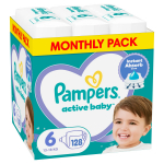 M&auml;hkmed Pampers Active Baby, 6 suurus, 13 - 18 kg, 128 tk