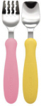 S&ouml;&ouml;giriistad Edison Mama Fork & Spoon Set KJ2831, 18 kuud, roostevaba teras/pol&uuml;prop&uuml;leen (pp), kollane v./roosa v.