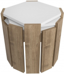 Kohvilaud Kalune Design Lori, valge v./p&auml;hklipuu v., 44.5 cm x 44.5 cm x 41 cm