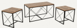 Kohvilaudade komplekt Kalune Design Defne, pruun v./must v., 45 - 50 cm x 100 cm x 52 cm, 3 tk