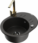 K&ouml;&ouml;givalamu Mexen Kevin, graniit, 58.6 cm x 45.8 cm x 18 cm, kuldne/must