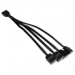 Juhe Alphacool Y-Splitter ARGB 3-pin, 4 x 3-pin, 0.15 m, must v.
