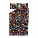 Voodipesukomplekt Domoletti Wild Flowers, must v., 50 x 70 cm, 200 x 220 cm, 3 tk