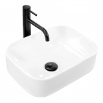 Vannitoa kraanikauss Rea Demi Mini, keraamiline, 40.5 cm x 31 cm x 14 cm, valge v.