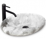Vannitoa kraanikauss Rea Stone Roxy C, keraamiline, 49 cm x 31 cm x 13.5 cm, helehall v.