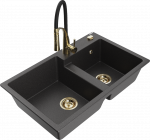 K&ouml;&ouml;givalamu koos kraaniga Mexen Tomas Aster, graniit, 80 cm x 50 cm x 19 cm, black granite