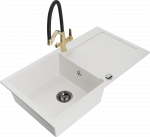 K&ouml;&ouml;givalamu koos kraaniga Mexen Leo, vaik/graniit, 90 cm x 50 cm x 19 cm, valge