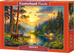 Pusle Castorland 3000 el. Sunset Over Forest River C-300686, 68 cm x 92 cm, 3000 tk, mitmev&auml;rviline