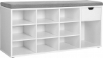 Pink jalatsiriiuliga Vasagle, valge v./hall v., 104 cm x 30 cm x 48 cm