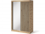 Riidekapp Emerio II, tamm v., 120 cm x 60 cm x 204 cm, peegliga