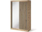 Riidekapp Emerio II, tamm v., 120 cm x 60 cm x 204 cm, peegliga