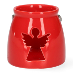 K&uuml;&uuml;nlahoidja Homla Angel, keraamiline, &Oslash; 8 cm, 8 cm, punane