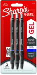 Geelpliiats Sharpie s-Gel, must v., 0.7 mm, 3 tk