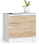 Kummut Akord K60, valge v./pruunikas v., 55 cm x 60 cm x 40 cm