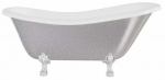 Vann, teisaldatav Besco Otylia Glam, 160 cm x 77 cm x 68.5 cm, ovaalne, h&otilde;be/kroom