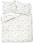 Voodipesukomplekt SJB-655, sinine v./valge v./kollane v., 70 x 80 cm, 160 x 200 cm, 3 tk