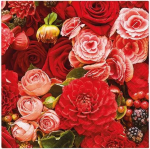 Pabersalvr&auml;tikud Paw Decor Collection Red Bouquet, 33 cm x 33 cm, punane v./roheline v., 20 tk