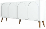 Konsoollaud Kalune Design Lyon 81, valge v./p&auml;hklipuu v., 35 cm x 180 cm x 81 cm