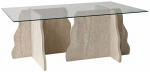 Kohvilaud Kalune Design Canyon, l&auml;bipaistev v./travertine v., 65 cm x 105 cm x 40 cm