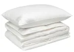 Teki ja padja komplekt Comco, 200 cm x 195 cm, valge v., 2 tk