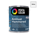 Emailv&auml;rv, universaalsed Pentacolor Anti Rust Hammered, l&auml;ikiv, 2.5 l, valge