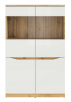 Vitriinkapp Nuis REG2D2W, tamm v./valge v., 90 cm x 39.5 cm x 141.5 cm