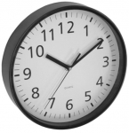 Kvartsseinakell Asi Collection, valge v./must v., 25.5 cm