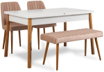 S&ouml;&ouml;gitoa komplekt Kalune Design Costa 0900 - 3 AB, valge v./roosa v./m&auml;nni v.