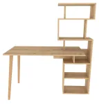 Kirjutuslaud ja riiul Kalune Design Vina 322RTC1317, 133 cm x 55 cm, 146.4 cm, tamm v.