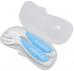 S&ouml;&ouml;giriistad Edison Mama Begginer Set Fork & Spoon, 9 kuud, pol&uuml;prop&uuml;leen (pp)/termoplastkumm (tpe), sinine v./valge v.
