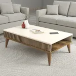 Kohvilaud Kalune Design Milan, kreemjasvalge/p&auml;hklipuu v., 105 cm x 60 cm x 34.6 cm