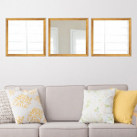 Peegel Wallity Anya 058, liimitav, 24 cm x 24 cm, kuldne/h&otilde;be