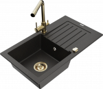 K&ouml;&ouml;givalamu Mexen Pablo 6510751010-75+671600-50+66911-50, graniit, 75 cm x 43 cm x 16.1 cm, metallic black/gold+gold