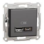 USB laadija Schneider Electric Asfora, must