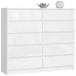 Kummut Akord K140, l&auml;bipaistev v./valge v., 121 cm x 138 cm x 40 cm