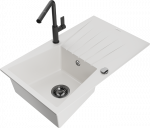 K&ouml;&ouml;givalamu koos kraaniga Mexen Cesar Flora, graniit, 77.5 cm x 47 cm x 20 cm, valge/must