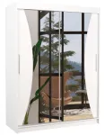 Riidekapp ADRK Max 150, valge v., 58 cm x 150 cm x 200 cm, peegliga