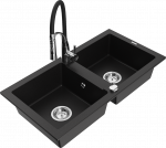 K&ouml;&ouml;givalamu koos kraaniga Mexen Mario, vaik/graniit, 82 cm x 43.6 cm x 16.1 cm, must