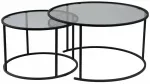 Kohvilaud Nordure Aurum, l&auml;bipaistev v./must v./hall v., 60 - 80 cm x 80 cm x 39 - 43 cm, 2 tk