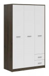 Riidekapp Nepo Plus, pruun v./valge v., 54.5 cm x 118.5 cm x 197 cm