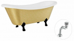 Vann, teisaldatav Besco Amelia Glam, 190 cm x 77 cm x 69 cm, ovaalne, kuldne/must