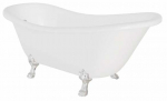 Vann, teisaldatav Besco Otylia, 160 cm x 77 cm x 69.5 cm, ovaalne, valge/kroom