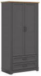 Riidekapp Tolmin, pruun v./grafiit v., 42 cm x 100 cm x 200 cm