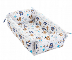 Beebipesa Travel Bear & Fox, sinine/pruun/valge