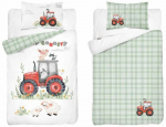 Laste voodipesukomplekt Country PPG-167, valge v./punane v./roheline v., 120 x 90 cm